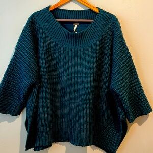 Free People Chunky Sweater in Emerald Green size XS/S